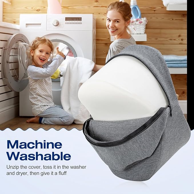 Side Sleepers Knee Leg Pillow Leg Pillow for Side Sleeping with Strap,100% Memory Foam Wedge Contour Spacer Cushion for Back, Hip Knee Pregnancy Sciatica Pain Relief Free Sleep Grey