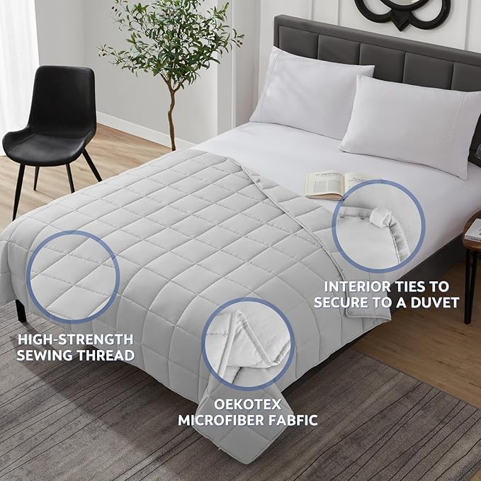 Weighted Blanket (36"x48" 5lbs) Cooling Weighted Blanket for Sleeping, Throw Size Breathable Blanket with Premium Glass Bead(Stone Grey)