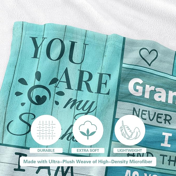 Granddaughter Gifts from Grandma, Granddaughter Gifts, Granddaughter Blanket Throws, Graduation Gifts for Granddaughter Birthday Christmas Valentine 60" X 50"