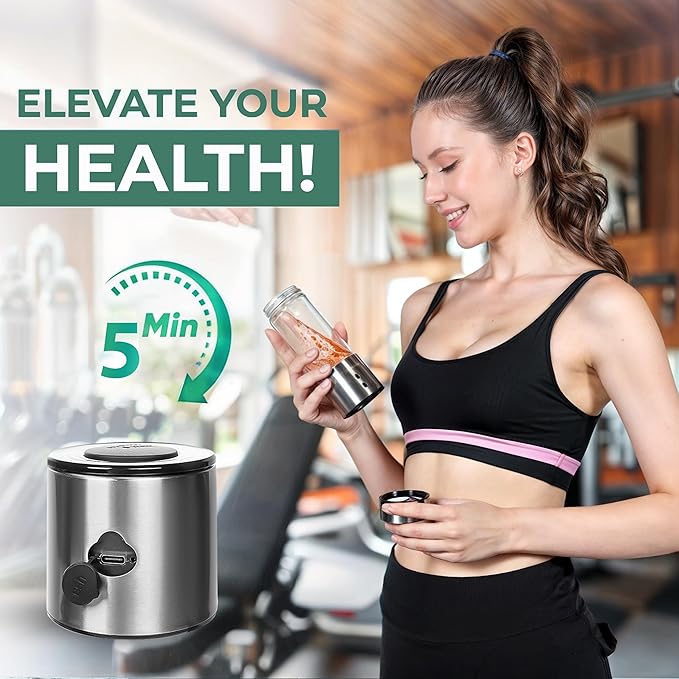 2-in-1 | Hydrogen Water Bottle - Hydrogen & Ozonated Water Generator | H2 Concentration1500ppb+, ORP 500mV-700mV | Hydrogen water bottle generator | Elevate your life