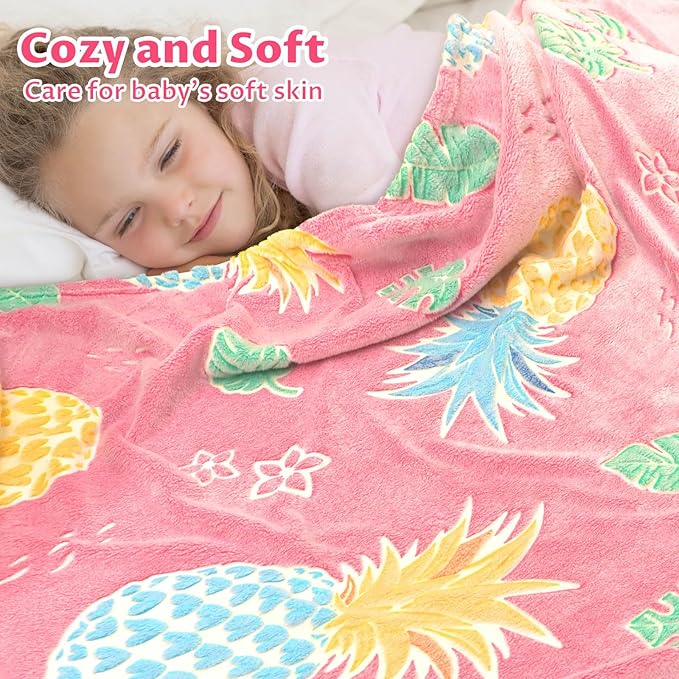 Pineapple Gifts Toys for Kids Boys Baby- Glow in The Dark Blanket Pineapple Presents for Birthday Decor Age 12 3 4 5 6 7 8 9 10 Years Old Toddler