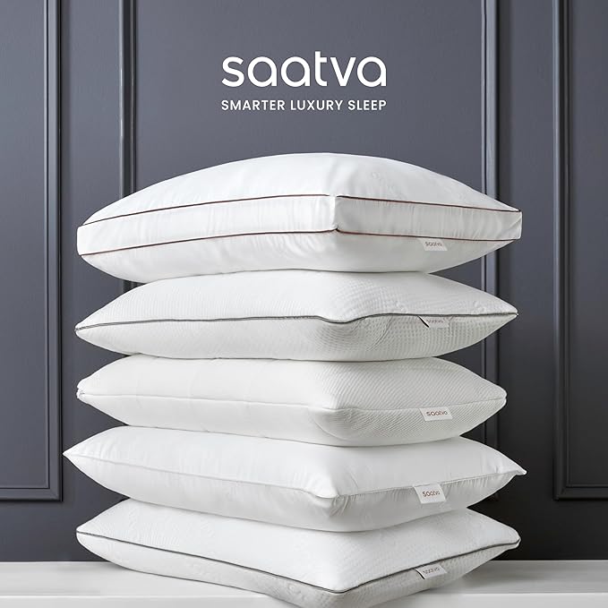 Saatva Down Alternative Pillow - Hypoallergenic Pillow with Plush & Airy Feel - Breathable Organic Cotton Cover - Lofty Microdenier Down Alternative - Queen (28"x16"), 1 Pack