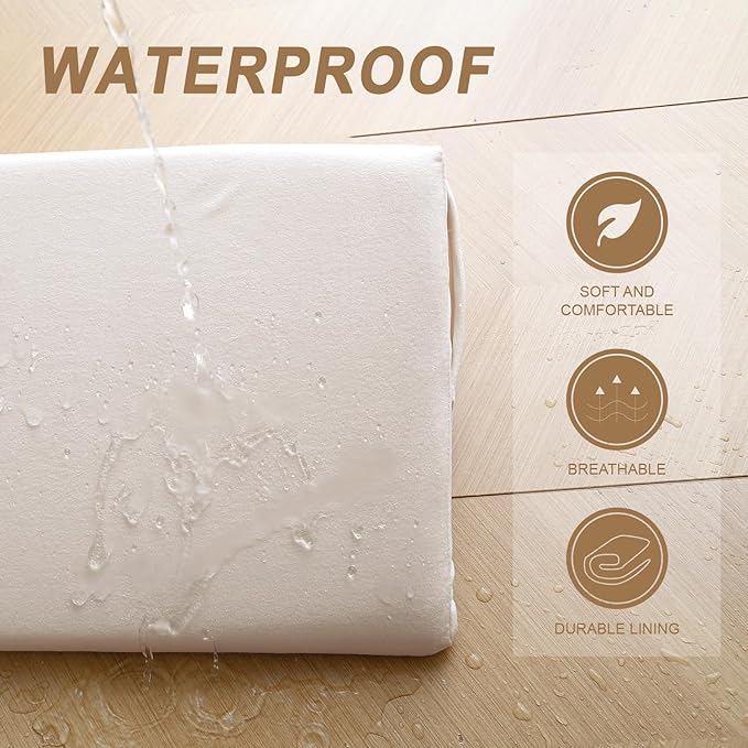 WdFour Bed Wedge Pillow, Wall and Mattress Gap. Incline, Slanted Sweat-Proof Pillow for Neck and Back Pain Relief Anti-snoring for Comfortable Sleeping.(Beige, California King(72Wx10Dx6H))