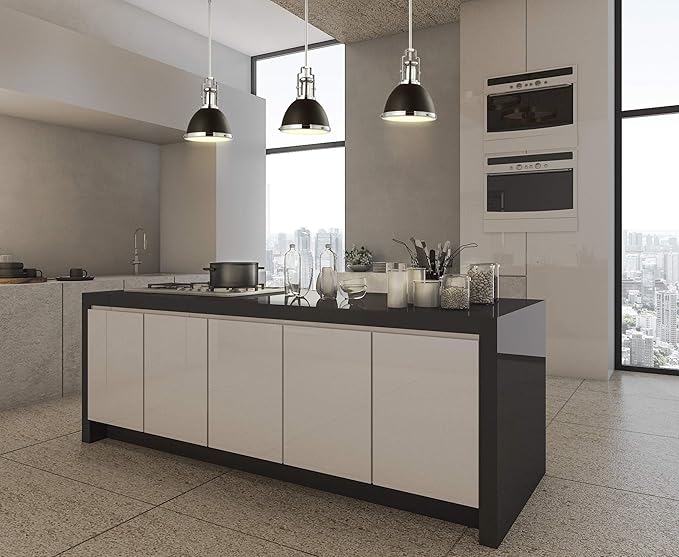 JONATHAN Y JYL9535B Homer 10" Iron/Glass Adjustable Vintage LED Kitchen Pendant for Living Room Bedroom, Bohemian Classic, Black/Chrome