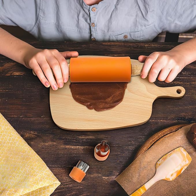 G.a HOMEFAVOR Kids Cooking & Baking Set: 16 Pcs Little Chef Cooking Utensils Kitchen Set with Gourmet Cooking Box, Foldable Chef Hat Apron, Gifts for Girls Boys Juniors(Orange)