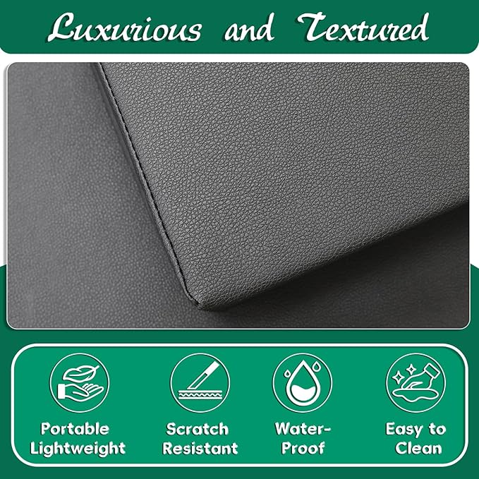 2PCS Neck Pillows for Side Sleepers, Foam Pillows for Sleeping, Head Pillow, Waterproof Faux Leather, Easy to Clean 18x8x3IN / 45x20x8CM (Black)