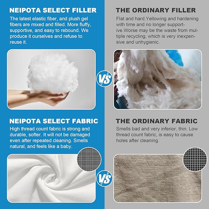 King Size Pillows Set of 2 - Down Alternative Bedding, Cooling Hotel Quality 20 x 36, Bed Sleeping Pillow for Back, Stomach or Side Sleepers