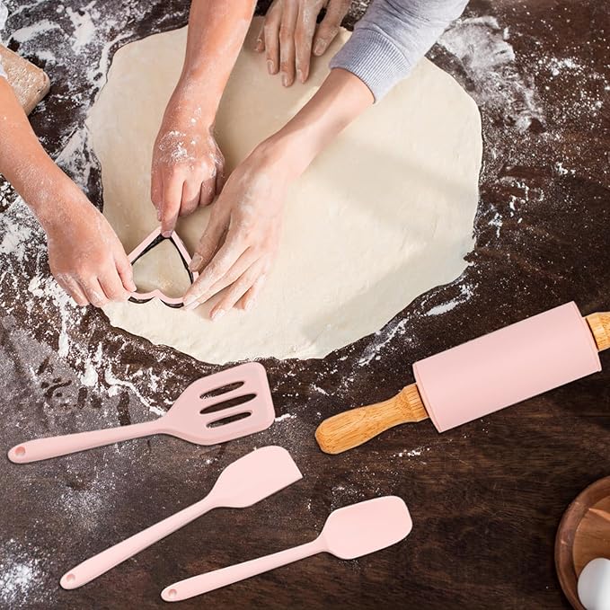 Kids Baking & Cooking Set, 16 Pcs Pink Toddler Baking Set for Real Food Making with Storage Case, Kids Real Cooking Kitchen Set for Junior Chef with Kids Apron & Hat, Kids Kitchen Utensils for Girls