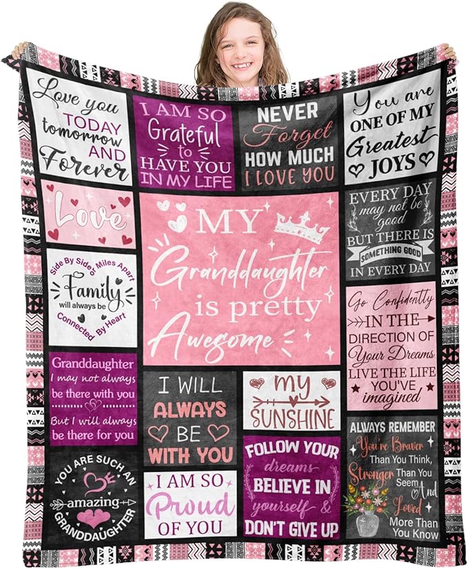 Granddaughter Gifts from Grandma, Granddaughter Gifts, Granddaughter Blanket from Grandma, Gifts for Granddaughter, Birthday Graduation 60" X 50"