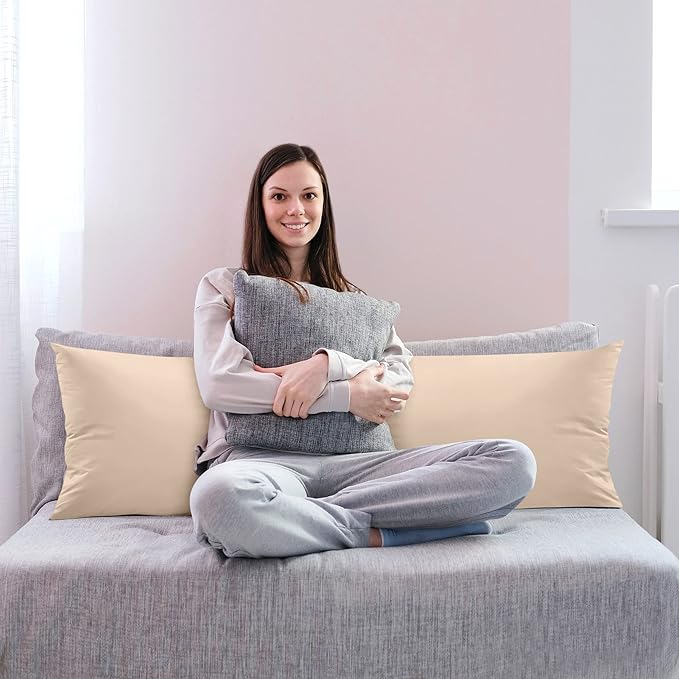 Utopia Bedding Full Body Pillow for Adults (Beige, 20 x 54 Inch), Long Pillow for Sleeping, Large Pillow Insert for Side Sleepers