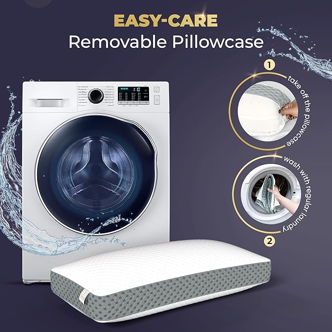 Royal Therapy Memory Foam Pillow, Queen Pillow Neck Pain Relief, Pillow for Neck and Shoulder Pain, Neck Pain Pillow, Side Sleeper Pillow, Cervical Neck Pillow, Neck Pillow Sleeping