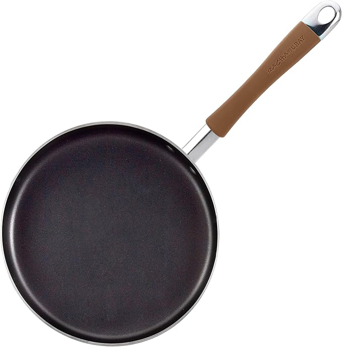 Rachael Ray Cucina Nonstick Cookware Pots and Pans Set, 12 Piece, Mushroom Brown