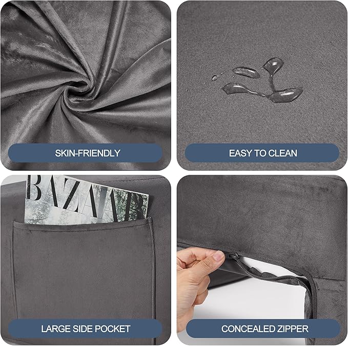 Homguava Reading Pillow Memory Lap Desk Foam Pillow for Adults Gaming Pillow Arm Rest Pillow for Reading, Crocheting, Gaming or Sitting in Bed (Grey, Medium)