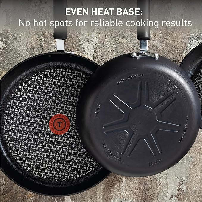 4-Piece set of T-fal Ultimate Hard Anodized Nonstick Fry Pan 10 and 12 Inch with Ice Force Stainless Steel Santoku Knife and Utility knife