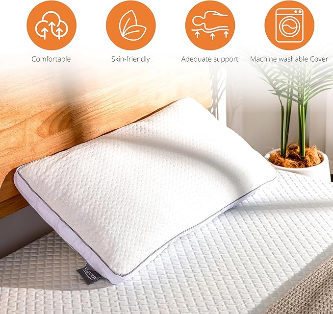 Shredded Memory Foam Pillows, Bed Pillows for Sleeping, Standard Pillow for Side Back Stomach Sleepers, Neck Support Pillow with Washable Removable Cover(28"x 16",1 Pack)