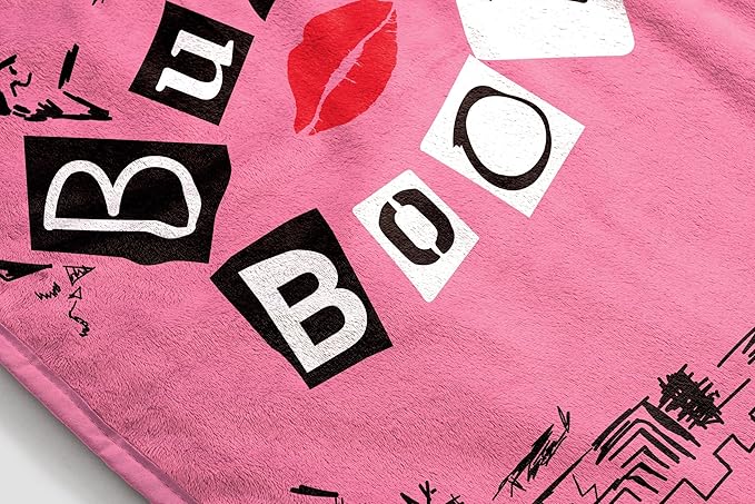 Mean Girls Burn Book Plush Throw Blanket for Girls - Measures 46" x 60" Soft Fleece Bedding - Super Soft Lightweight Pink Throw Blanket