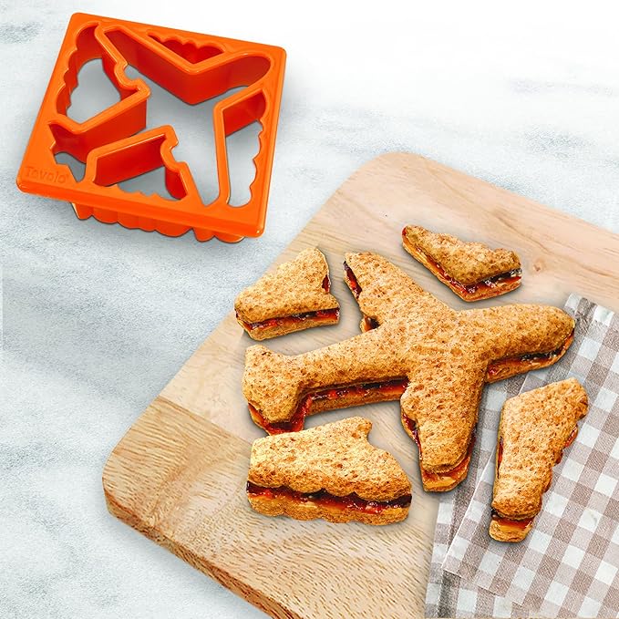 Tovolo Plane & Clouds Sandwich Shaper, Kid-Friendly, Dishwasher Safe
