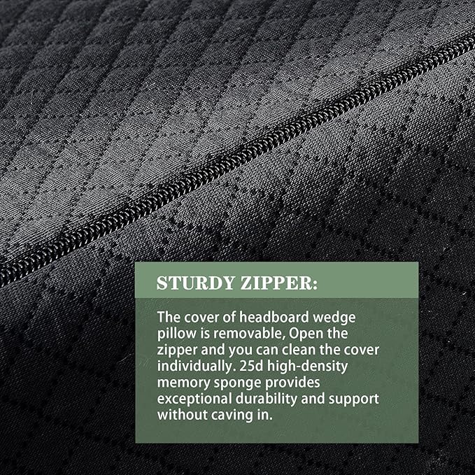 Twin Size Bed Wedge Pillow - for Headboard Gap/Headboard Pillow/Mattress Wedge /Bed Gap Filler (39"x10"x6") - Bloster Triangle Pillow for Sleeping To Fill Gap (0-8") Between Headboard and Mattress