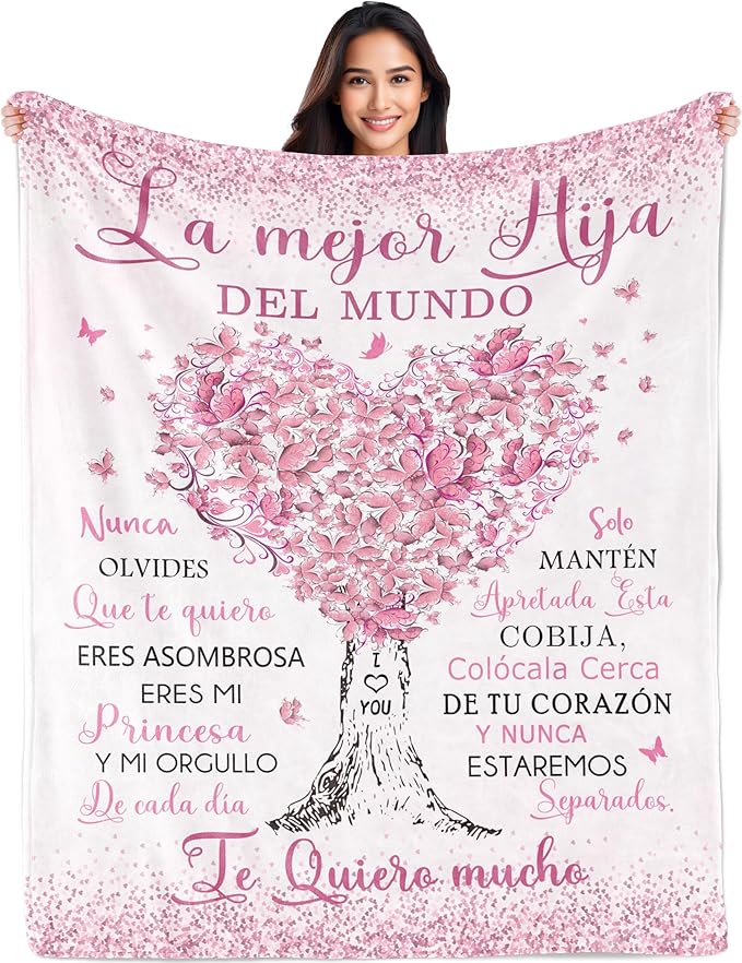 Regalo para Mi Hija, Daughter Gifts from Mom Unique, Regalo de Graduación/Cumpleaños para Hija, Gifts for Daughter in Spanish, Daughter Birthday Gifts, Grown Daughter Gifts Blanket 60"x50"