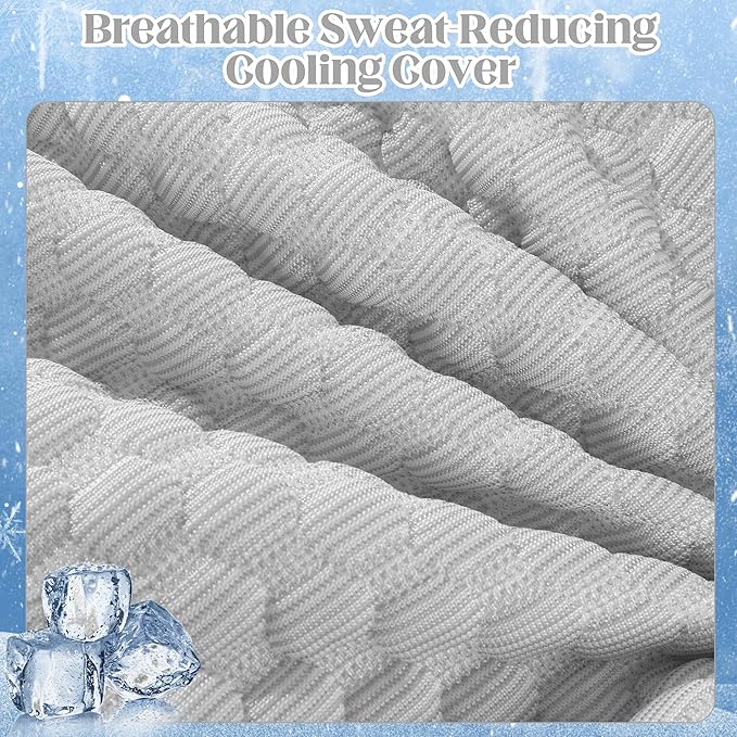 BALAPET Cooling Lumbar Support Pillow for Bed, Adjustable Shredded Memory Foam Lumbar Pillow for Sleeping, Relieve Back & Lumbar Pressure Perfect for Office Chairs Car Seats Beds, Grey