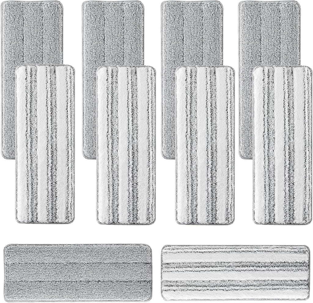 10Pcs Joymoop Mop Replacement Pads, 13 * 4.9'' Universal Mop Pads Mop Head Refills Washable Wet Mop, Compatible with Most 11-13” Size Mops