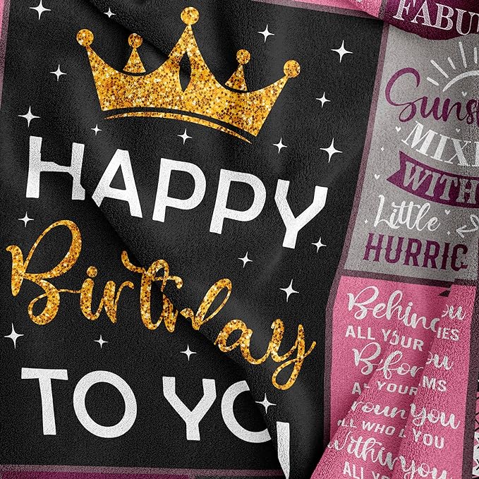 Birthday Gifts for Women/Girls/Her, Happy Birthday Decorations Blanket 50"X60", Gifts for Women Birthday Unique, Birthday Gifts for Mom/Daughter/Friend/Sisters, Women Birthday Gift Ideas