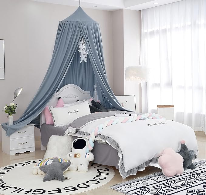Upgrade Version of Canopy for Kids Bed, Extra Large Canopy for Girls Room Decoration Princess Castle Play Tent Hanging House, Dreamy Canopy for Children Room Reading Nook Canopies
