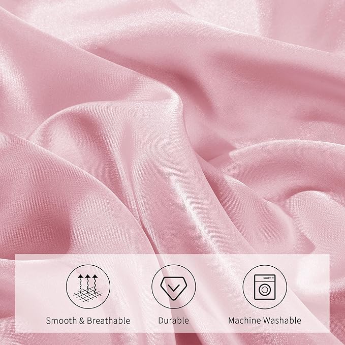 HOMBYS Satin Pillow Case for Contoured Support Pillow (DO NOT Include Pillow) -Zippered Pillow Cover for Neck Pillow for Cervical 1 Pack-Silky, Smooth and Breathable, Standard