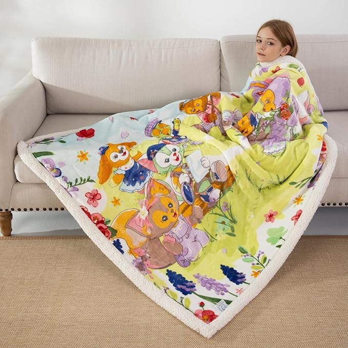 COSUSKET Daffy Bear Throw Blanket, Kids Super Soft Fuzzy Plush Sherpa Furry Fleece Throw Blanket 50 x 60 Inches Boys Girls Gifts