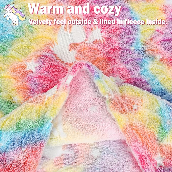 Catalonia Mermaid Tail Blanket for Toddlers Girls, Glow in The Dark Mermaid Sleeping Bag, Unicorn Pattern, Mermaid Gifts for Girls 4-6