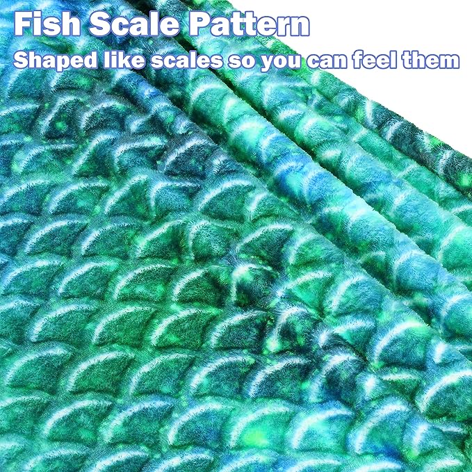 Catalonia Kids Mermaid Tail Blanket, Cozy Mermaid Sleeping Bag for 3-14 yrs Girls, Fish Scale Pattern, Birthday Gift for Daughter